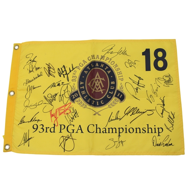 Twenty-Six (26) PGA Championship Winners Signed 2011 PGA Championship Flag JSA ALOA