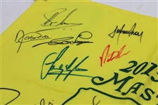 Scheffler, Spieth & Eighteen (18) Masters Champions Signed 2013 Masters Flag  JSA ALOA