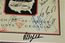 Twenty-Eight (28) Masters Winners Signed Masters Poster JSA ALOA