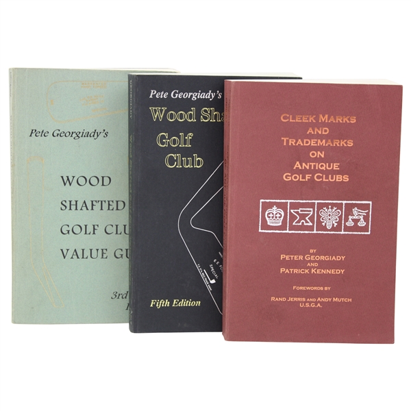 Three (3) Peter Georgiady Antique Golf Club Guides w/(2) Signed - Wood Shaft Value 3rd & 5th Ed & Cleek Marks