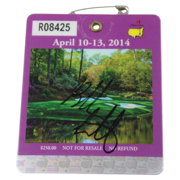 Bubba Watson Signed 2014 Masters Tournament SERIES Badge #R08425 JSA ALOA