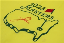 Jon Rahm Signed 2023 Masters Tournament Embroidered Flag JSA ALOA