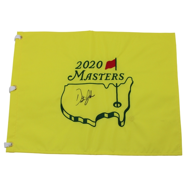Dustin Johnson Signed 2020 Masters Embroidered Tournament Flag JSA ALOA