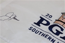 Justin Thomas Signed 2022 PGA Championship at Southern Embroidered Hills Flag JSA ALOA