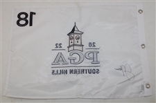 Justin Thomas Signed 2022 PGA Championship at Southern Embroidered Hills Flag JSA ALOA