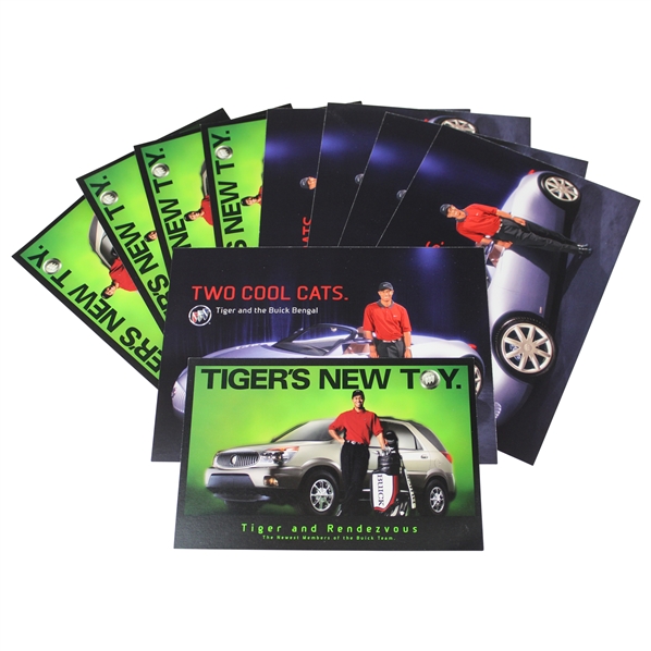 Ten (10) 2001 Tiger Woods Buick Advertising Post Cards