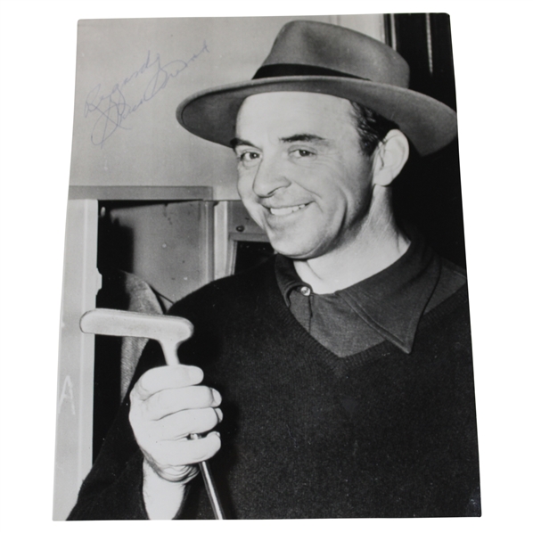 Sam Snead Smiling With Putter 1950 Los Angeles Open at Riviera Press Photo JSA ALOA