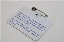 1966 Masters Tournament SERIES Badge # 4633 - Jack Nicklaus Winner