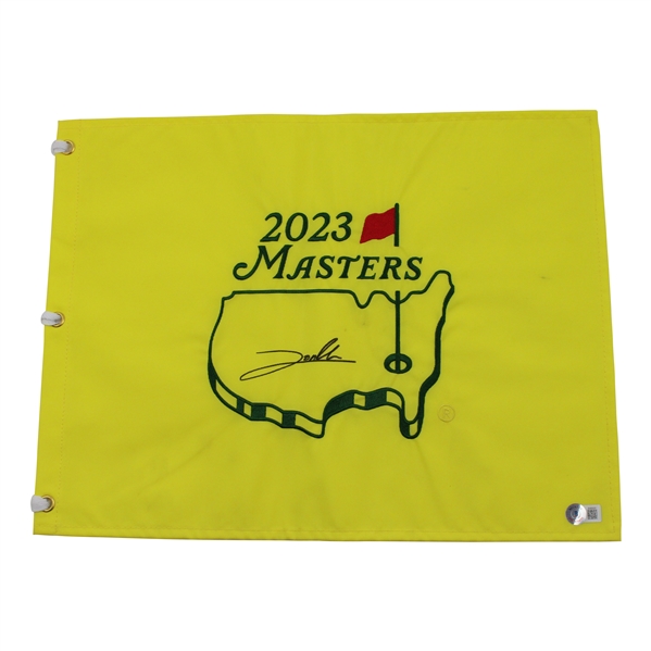 Jon Rahm Signed 2023 Masters Embroidered Flag BAS #BH83237