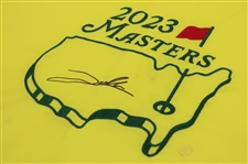 Jon Rahm Signed 2023 Masters Embroidered Flag BAS #BH83237
