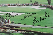 Jack Nicklaus, Nicklaus II & Lon Hinkle Signed 1985 'The Bear vs The Bend II' Poster JSA ALOA