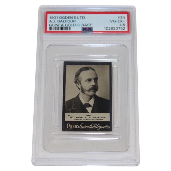 1901 Ogdens Ltd A. J. Balfour Guinea Gold-C Base #34 PSA VG-EX 4.5