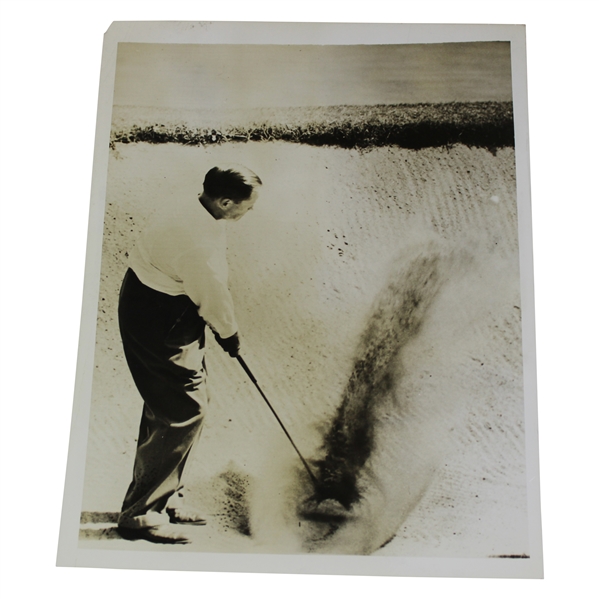 1941 Bobby Jones The Old Master Blasts One Out Ryder Cup Challenge Match Wire Photo