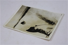 1941 Bobby Jones 'The Old Master Blasts One Out' Ryder Cup Challenge Match Wire Photo