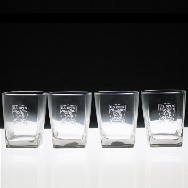 2007 US Open at Oakmont Country Club Cocktail Glasses (4) W/Box