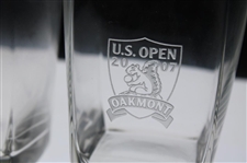 2007 US Open at Oakmont Country Club Cocktail Glasses (4) W/Box