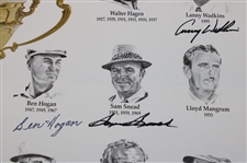Hogan, Palmer, Nicklaus & Twelve (12) other Ryder Cup Captains Signed Poster JSA ALOA