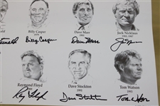 Hogan, Palmer, Nicklaus & Twelve (12) other Ryder Cup Captains Signed Poster JSA ALOA