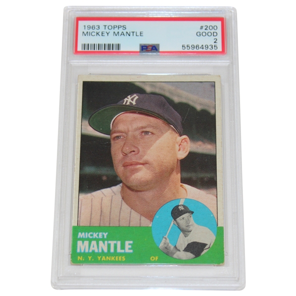 1963 Topps #200 Mickey Mantle Card PSA Good 2 #55964935