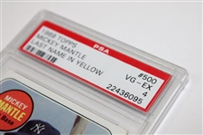 1969 Topps #500 Mickey Mantle Last Name In Yellow Card PSA VG-EX 4 #22436095