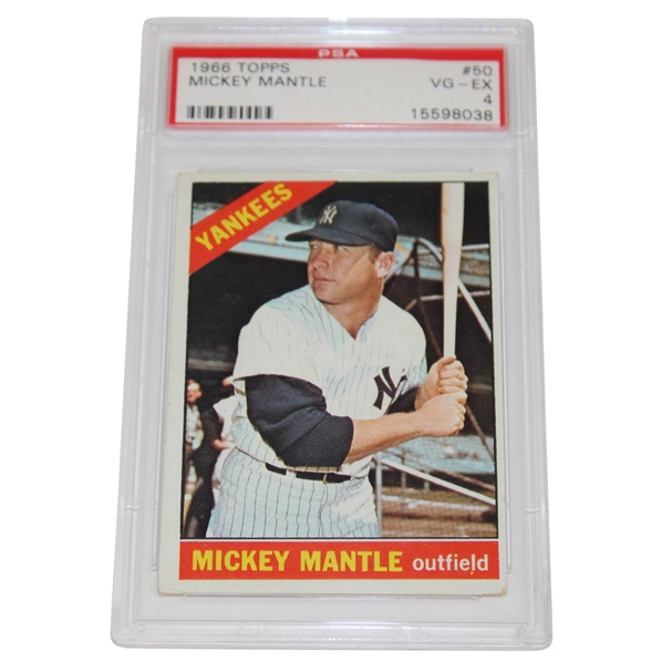 1966 Topps #50 Mickey Mantle Card PSA VG-EX 4 #15598038