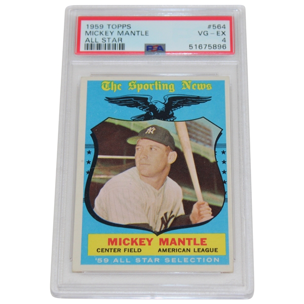 1959 Topps #564 Mickey Mantle All Star Card PSA VG-EX 4 #51675896