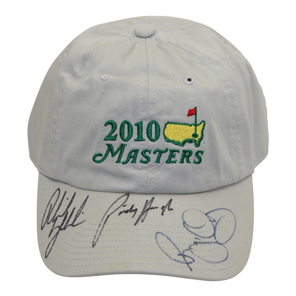 Rory, Mickelson, & Harrington Signed 2010 Masters Stone Caddy Hat JSA ALOA