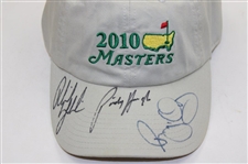 Rory, Mickelson, & Harrington Signed 2010 Masters Stone Caddy Hat JSA ALOA