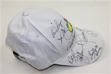 Nicklaus, Spieth & Nine (9) other Masters Champs Multi-Signed Undated Masters White Hat JSA ALOA