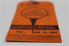 Arnold Palmer & George Bayer Signed 1964 San Diego PGA Open Ticket #14131 JSA ALOA