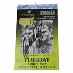 John Daly Signed 2002 Masters Tuesday Practice Round Ticket JSA #A15904