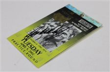 John Daly Signed 2002 Masters Tuesday Practice Round Ticket JSA #A15904