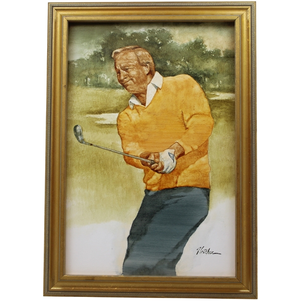 Original Arnold Palmer at Cherry Hills Oil Painting Signed by Artist Robert Fletcher - Framed