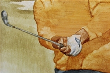 Original Arnold Palmer at Cherry Hills Oil Painting Signed by Artist Robert Fletcher - Framed