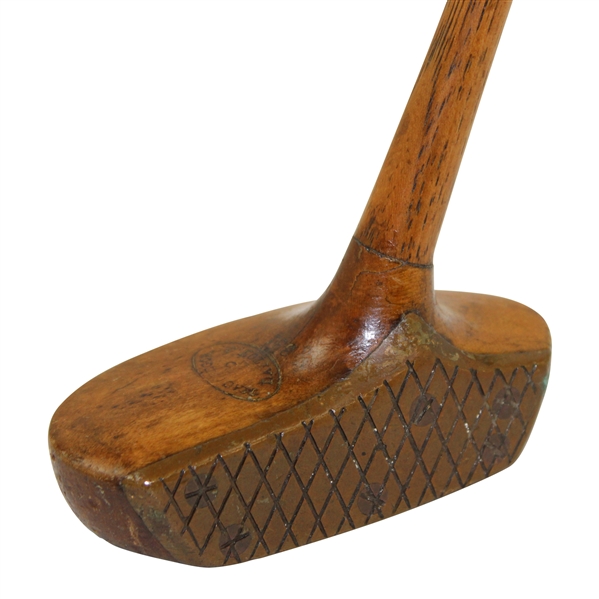Macgregor Early Wood Shaft Mallet Putter With Heavy Brass Face & Shaft Stamp