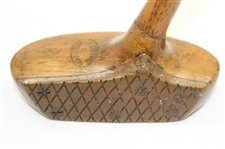 Macgregor Early Wood Shaft Mallet Putter With Heavy Brass Face & Shaft Stamp
