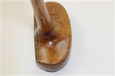 Macgregor Early Wood Shaft Mallet Putter With Heavy Brass Face & Shaft Stamp