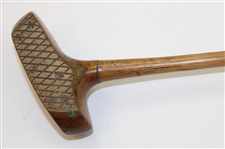 Macgregor Early Wood Shaft Mallet Putter With Heavy Brass Face & Shaft Stamp