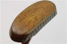 Macgregor Early Wood Shaft Mallet Putter With Heavy Brass Face & Shaft Stamp
