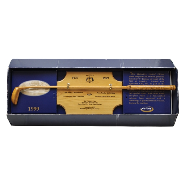 1999 Ryder Cup at the Country Club Ltd Ed Commemorative Engraved Wood Putter in Box