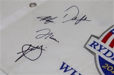 Spieth & Eight (8) Team USA Signed 2020 Ryder Cup at Whistling Straits Embroidered Flag JSA ALOA