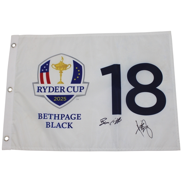 Team USAs Ben Griffin & Harris English Signed 2025 Ryder Cup at Bethpage Black Flag JSA ALOA