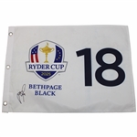 Team Europes Justin Rose Signed 2025 Ryder Cup at Bethpage Black Flag JSA ALOA