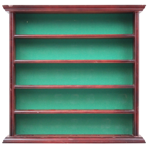Cherry Wood & Green Felt Golf Ball Hangable Display Rack