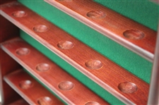 Cherry Wood & Green Felt Golf Ball Hangable Display Rack