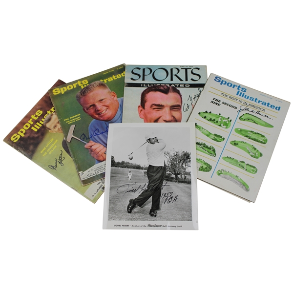 Furgol, Littler, Rodgers & Burke SI Magazines w/Herbert Staff Photo - All Signed JSA ALOA