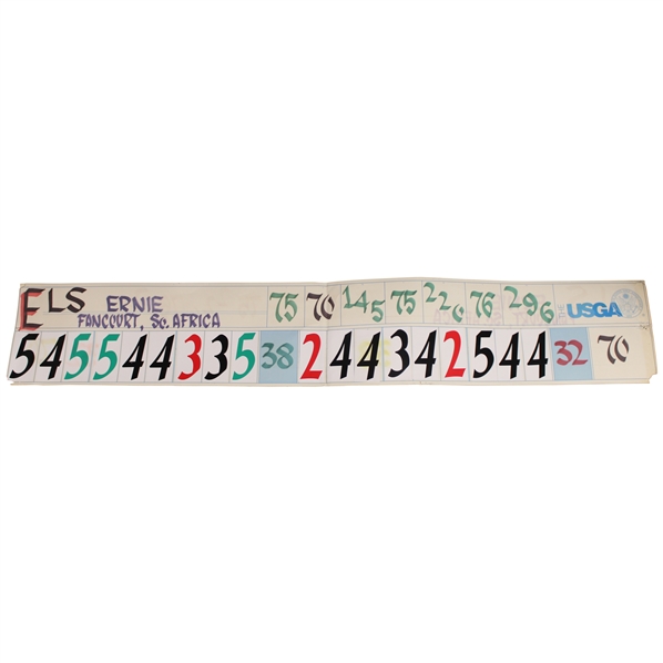 Ernie Els Official 1998 US Open at The Olympic Club Rnd 2 w/Final Score USGA Scoreboard Strip