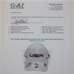 Paul Azinger Signed Personal 2023 Ryder Cup Team USA Issued Women's White Hat JSA ALOA
