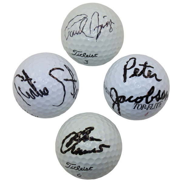 Paul Azinger, Curtis Strange, Peter Jacobsen & Ben Crenshaw Signed Golf Balls JSA ALOA
