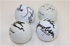 Paul Azinger, Curtis Strange, Peter Jacobsen & Ben Crenshaw Signed Golf Balls JSA ALOA